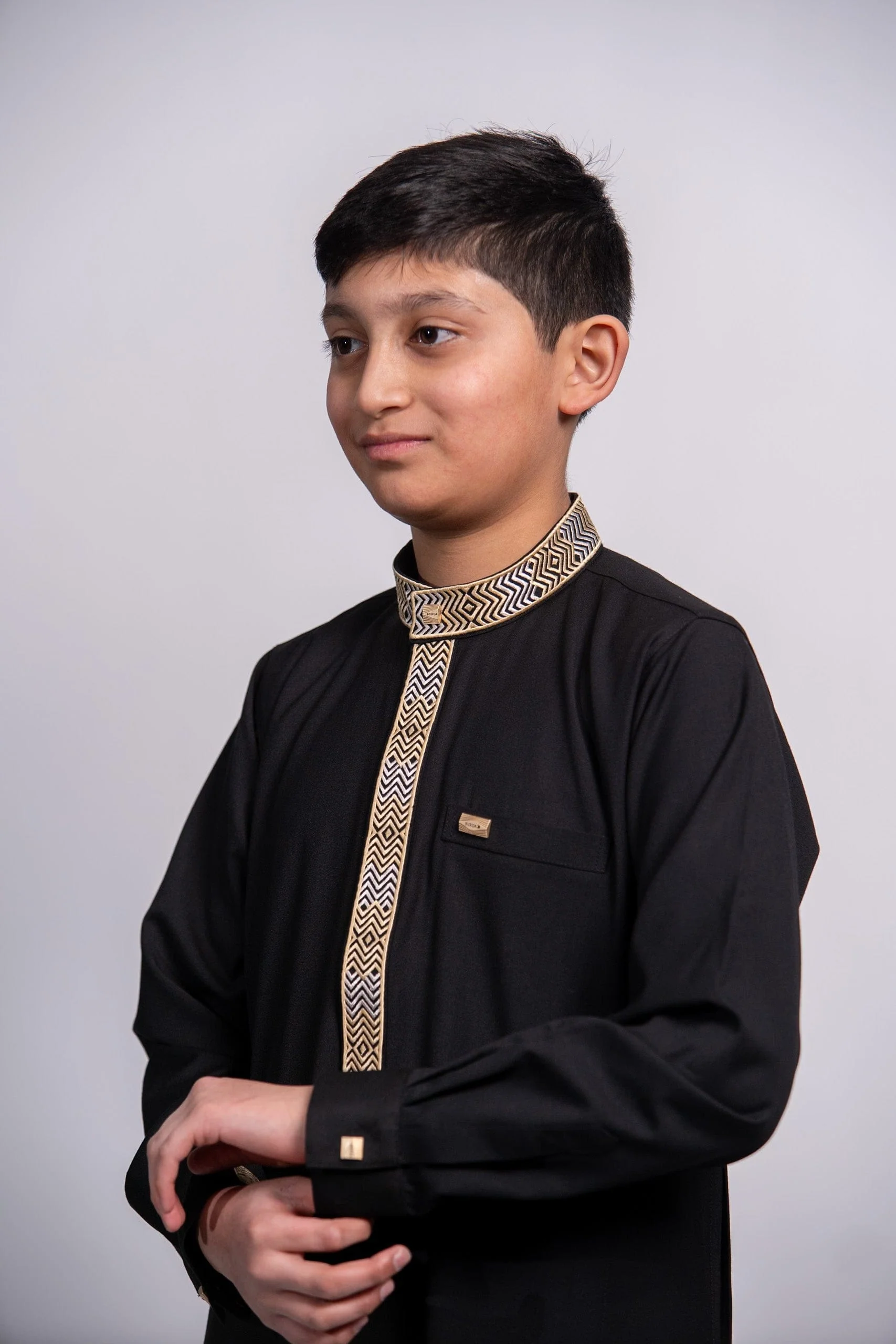 Kids Premium Thobe 215 Black - Image 4