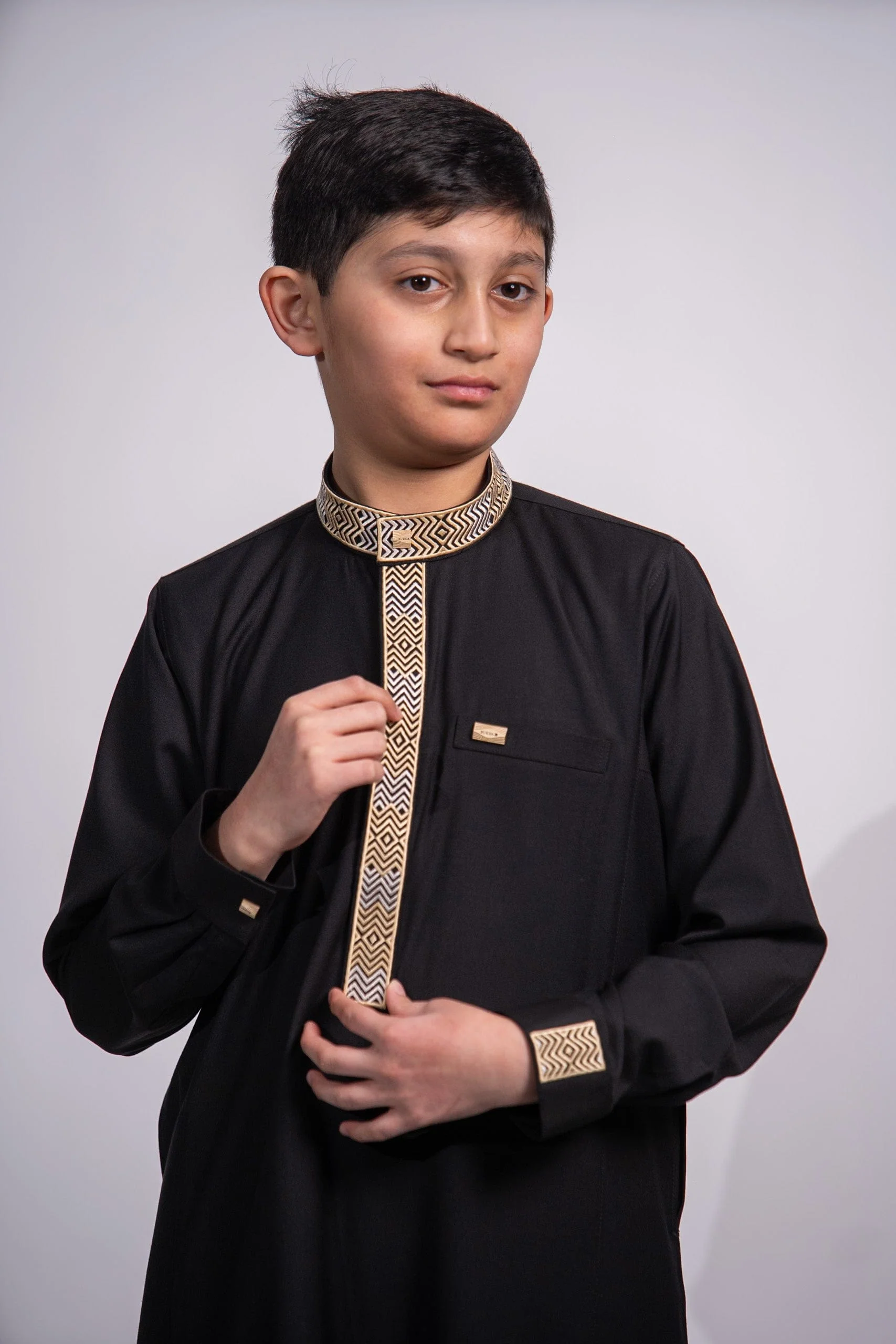 Kids Premium Thobe 215 Black - Image 5
