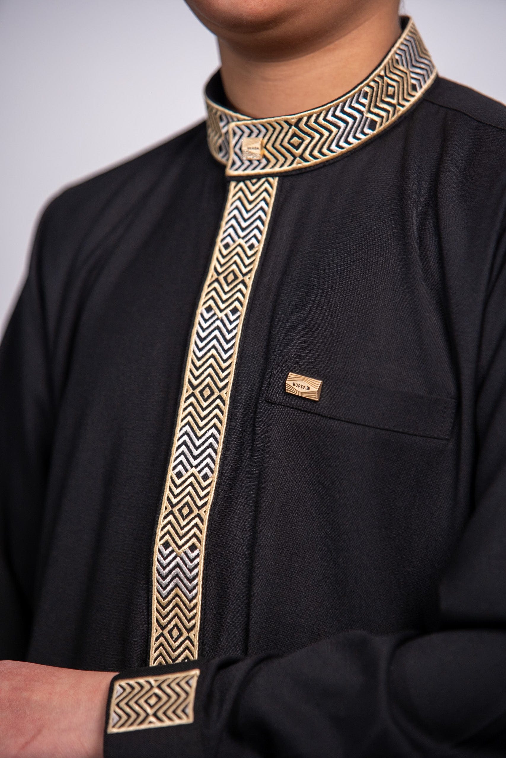 Kids Premium Thobe 215 Black - Image 7