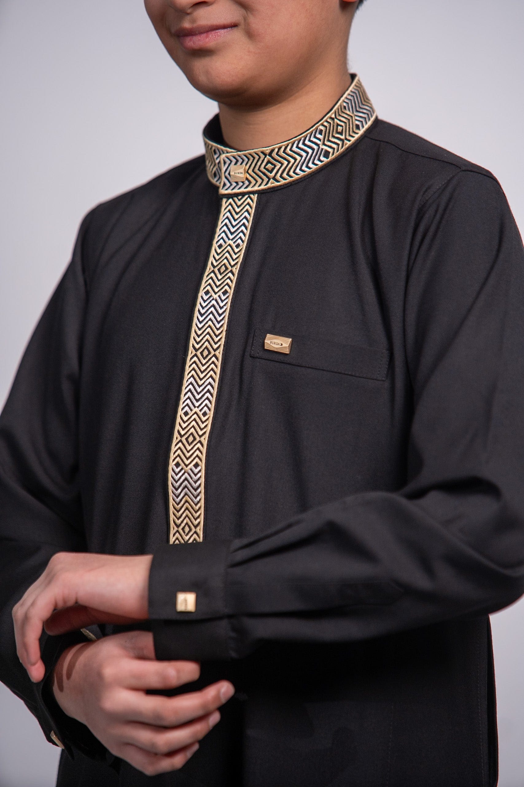 Kids Premium Thobe 215 Black - Image 8