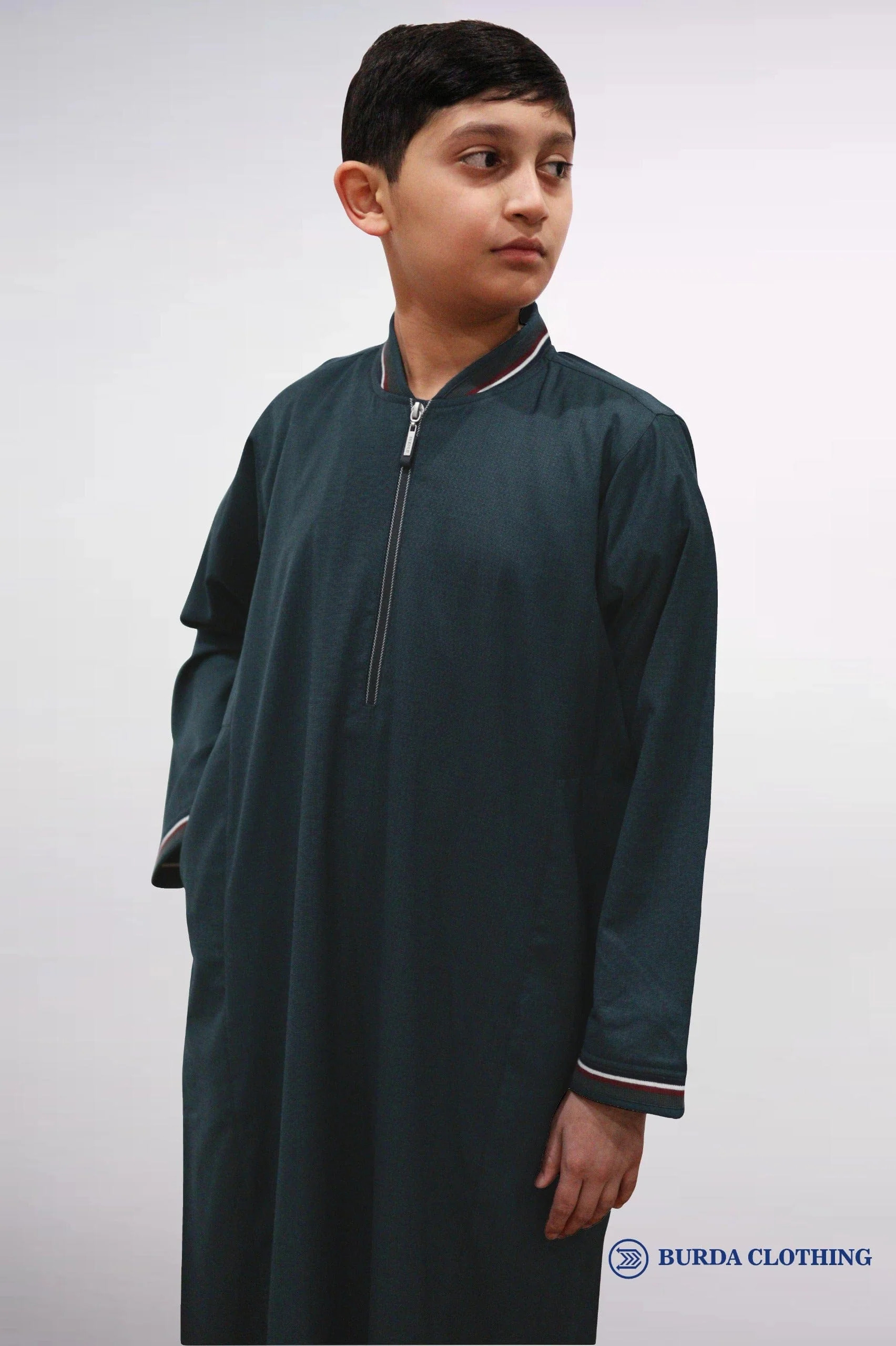 Kids Premium Thobe 220 Green - Image 3